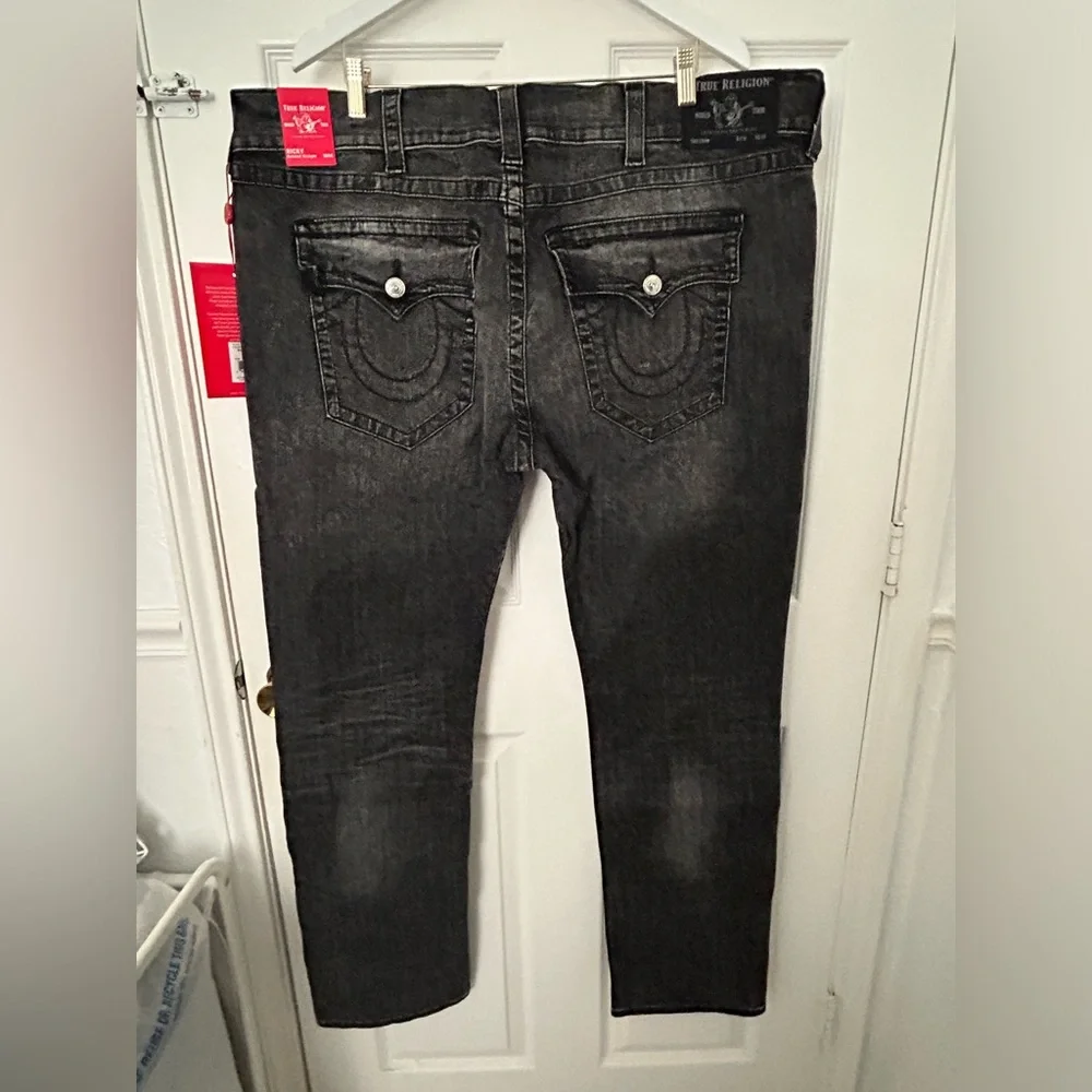 True Religion Men's Black Washed Relaxed Jeans